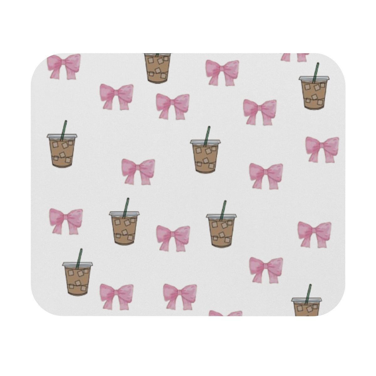 iced coffee and bow mouse pad!