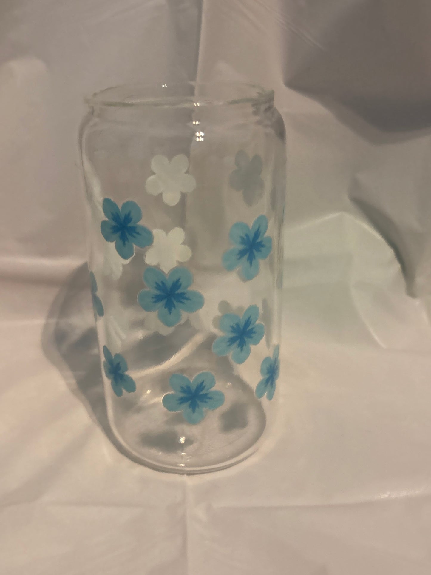 blue hibiscus glass cup 🌺