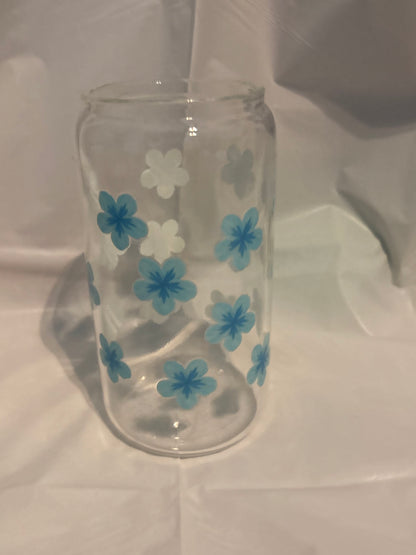 blue hibiscus glass cup 🌺