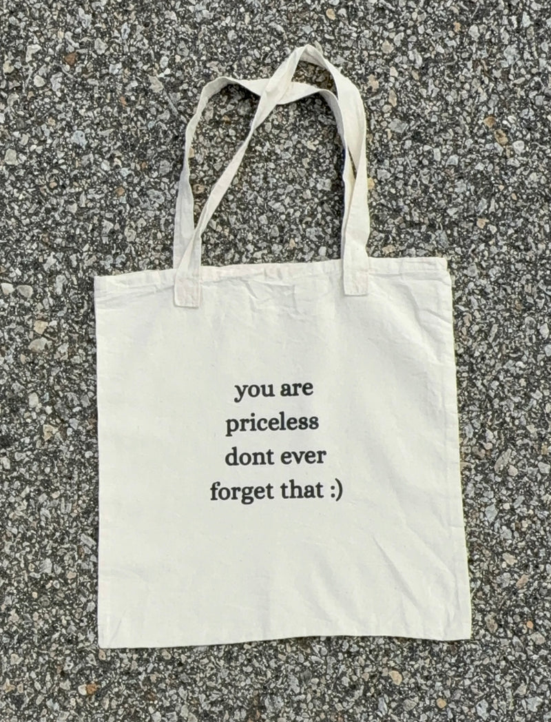 you are priceless tote bag
