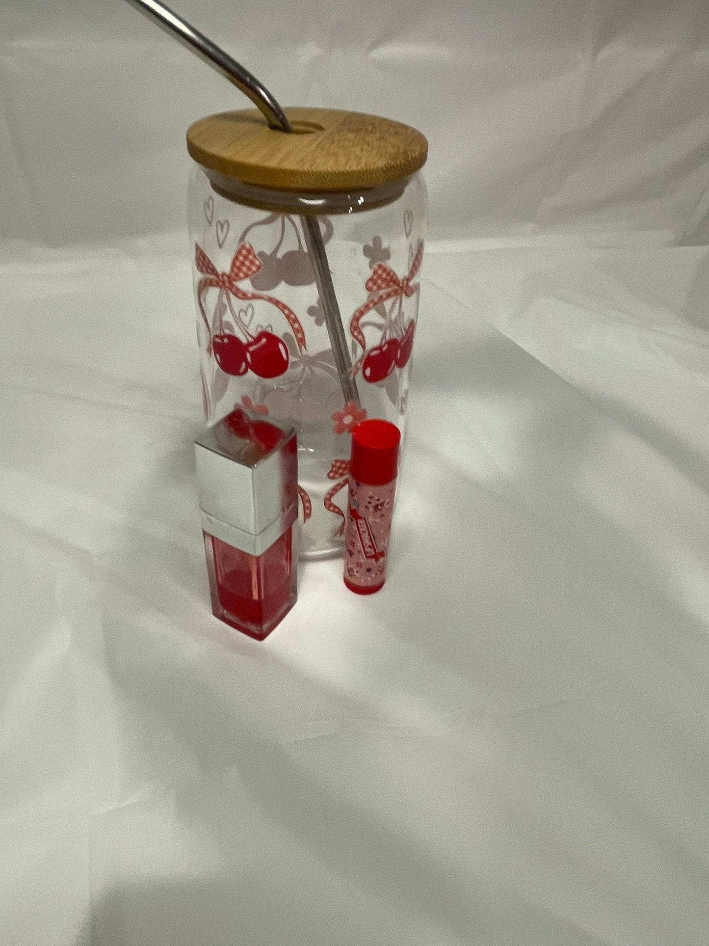 aesthetic glass cherry cup